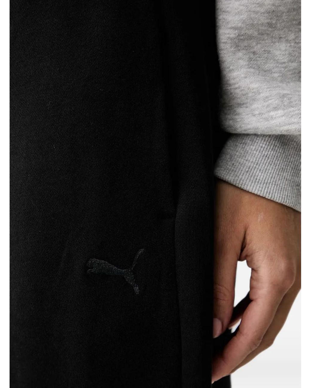 PUMA Black Drawstring Pintuck Track Pants
