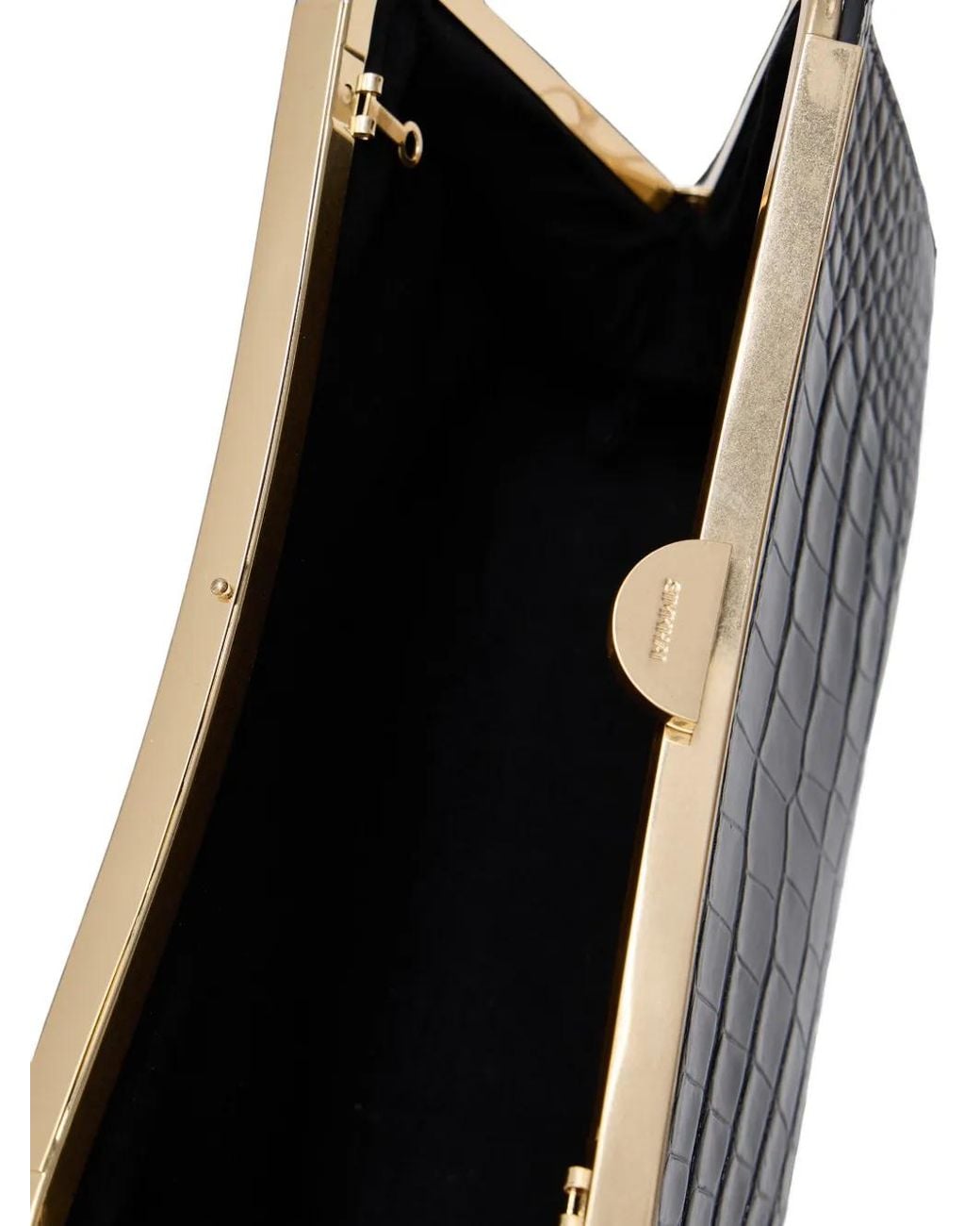 Jonathan Simkhai Black Solange Croc-Effect Shoulder Bag