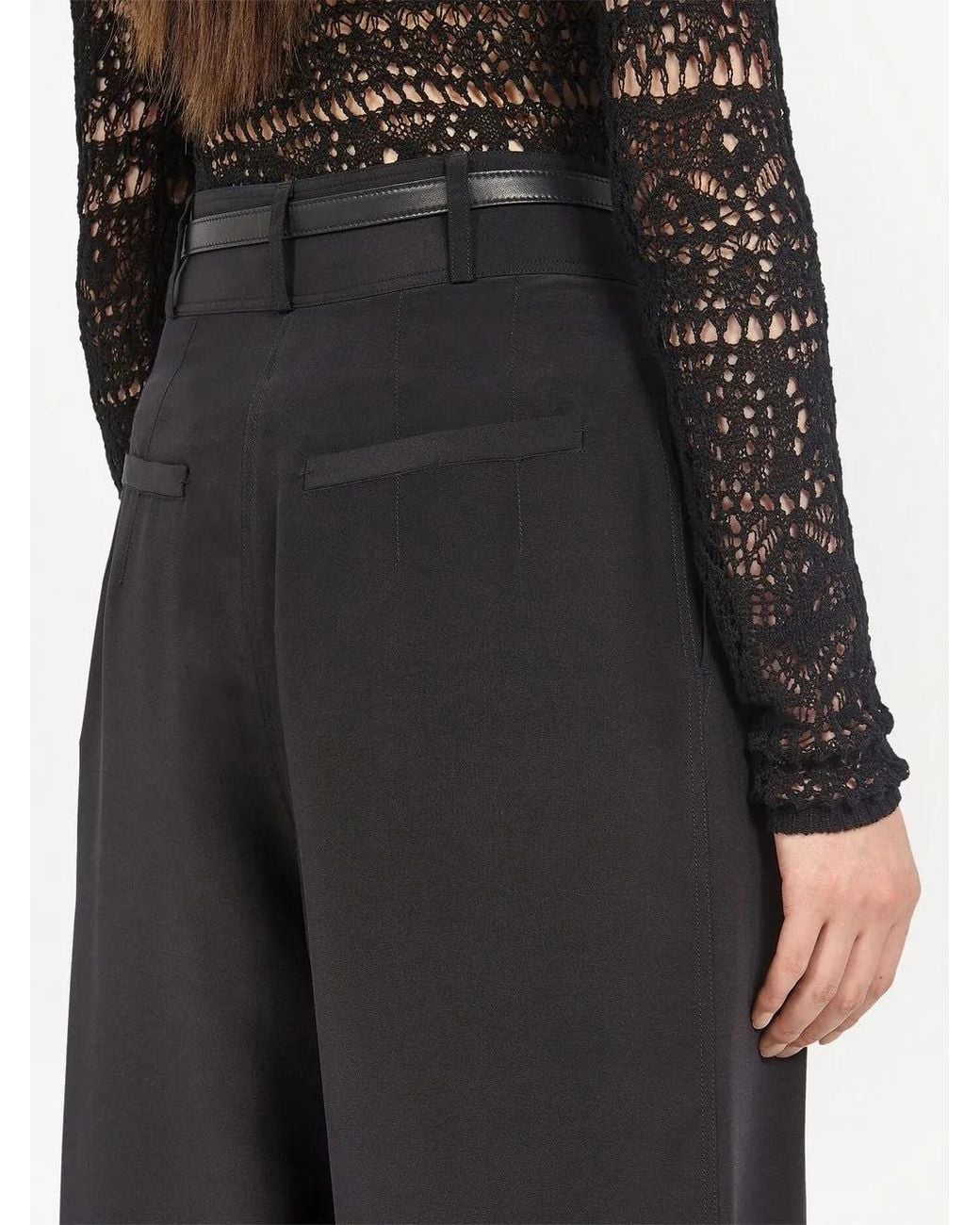 Ferragamo Black Wide Trousers