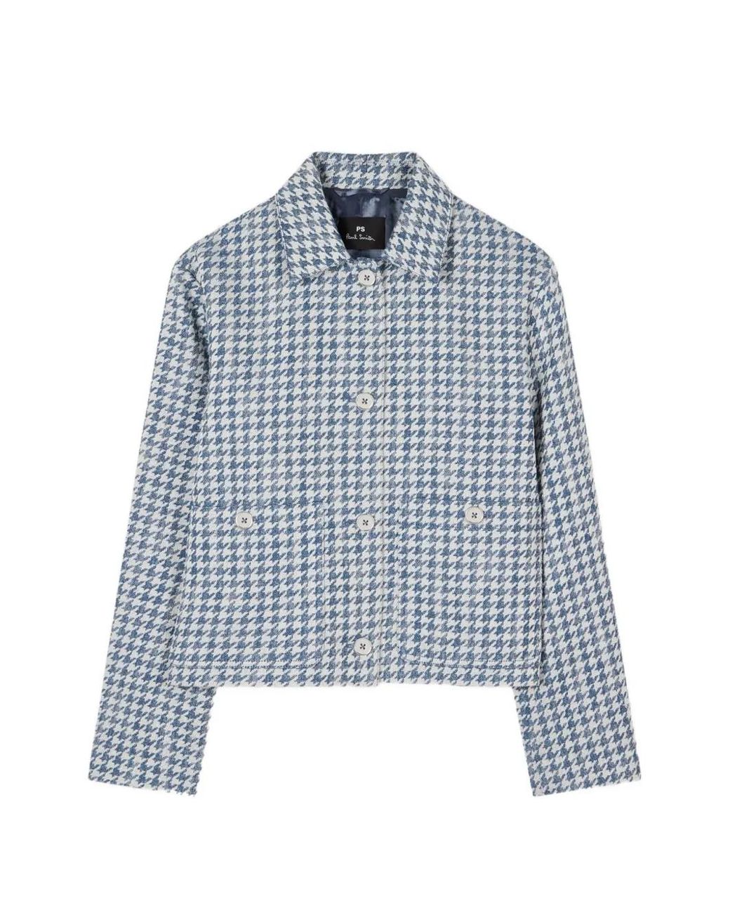 Paul Smith Blue Houndstooth-Pattern Jacket