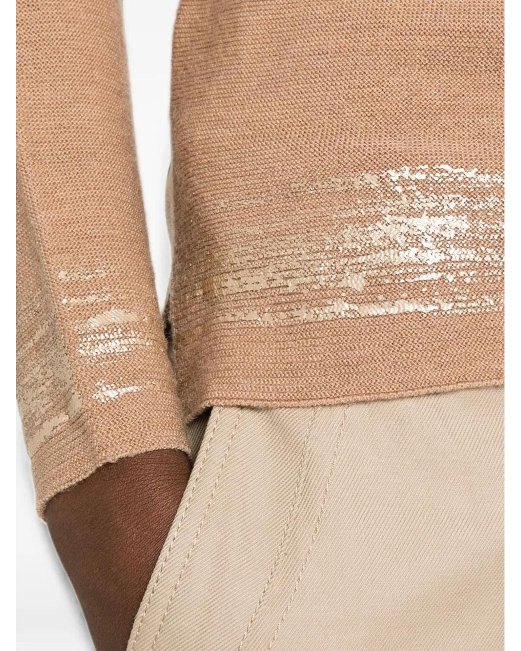 AROVESCIO Natural Foil-Print Sweater