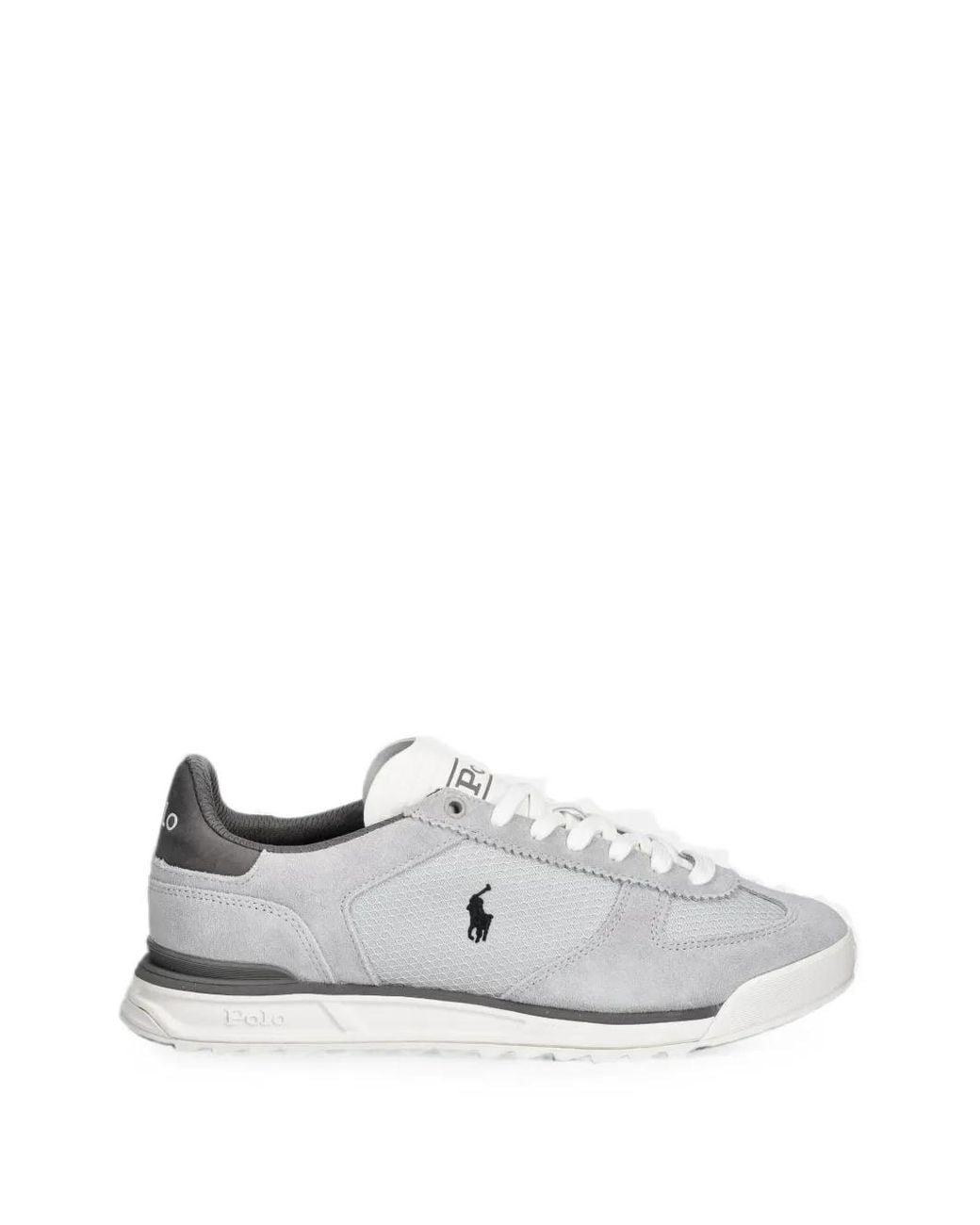Polo Ralph Lauren White Varick Logo-Embroidered Panelled Sneakers for men