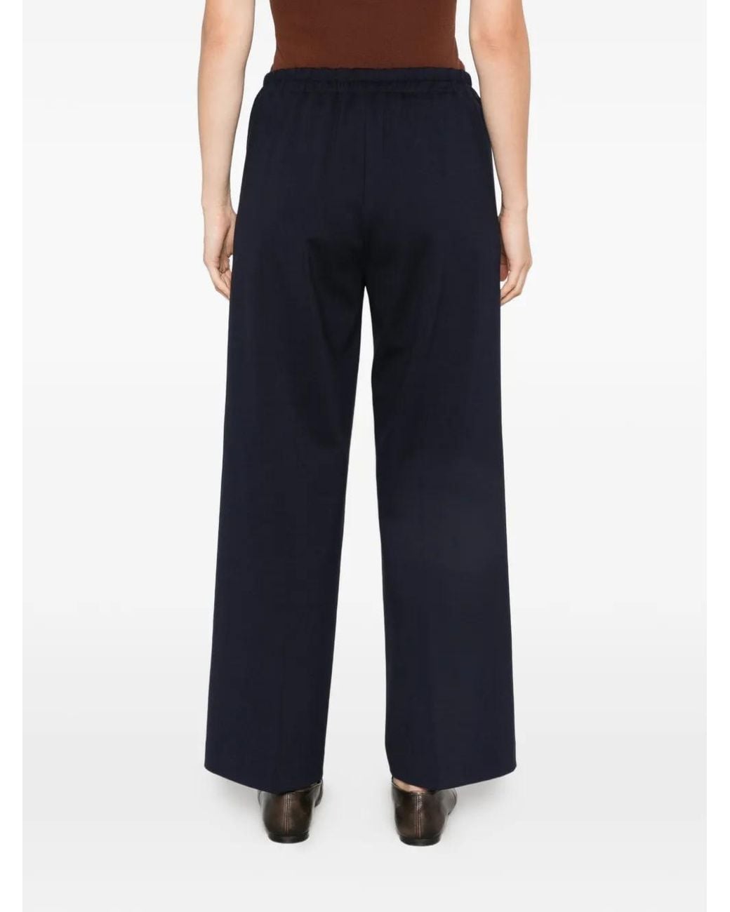 Via Masini 80 Blue Wide-Leg Trousers