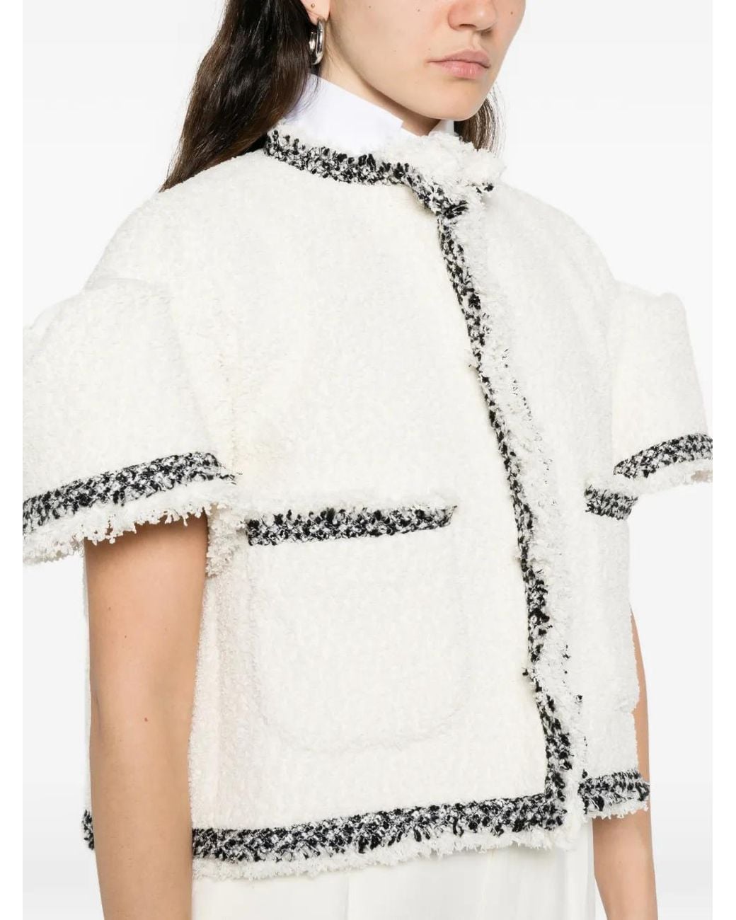 Sacai Tweed Jack in het White