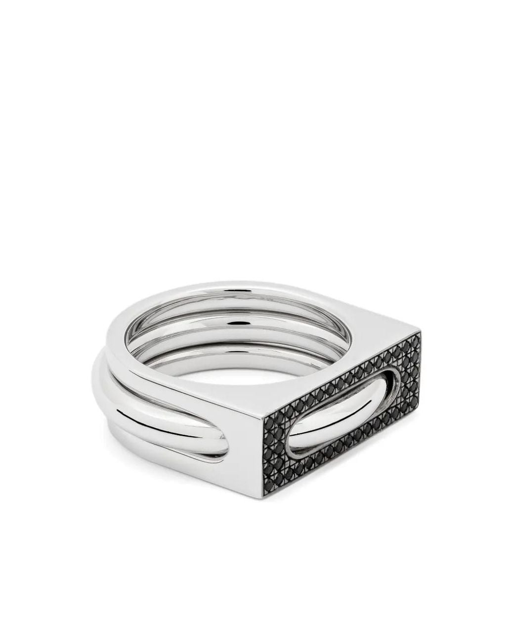 Tom Wood White Spinel Rings (Set Of Two)