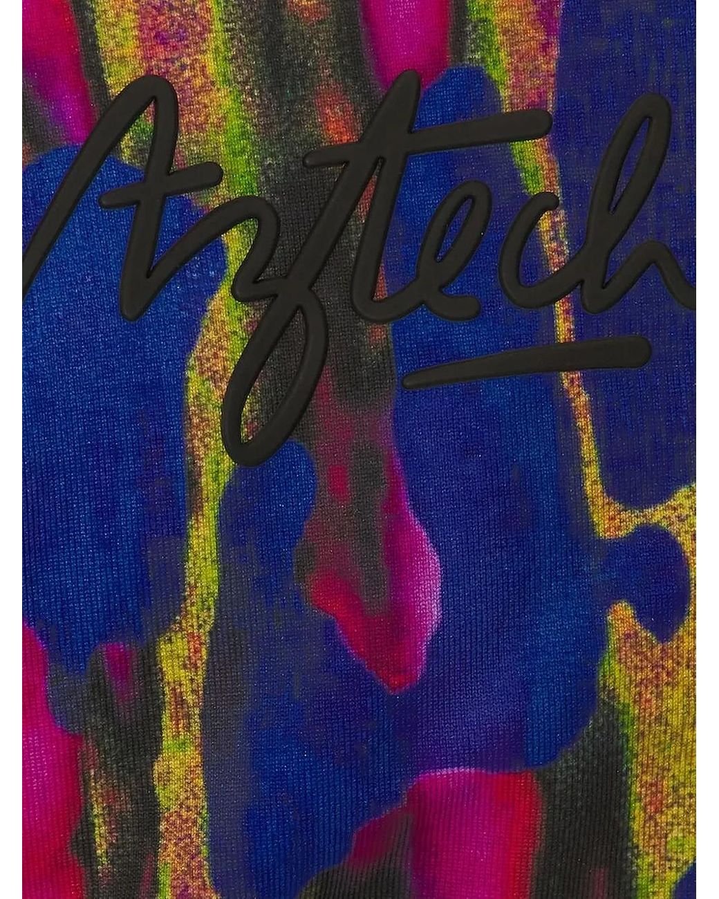 Aztech Mountain Blue Abstract-Print Mock-Neck Top