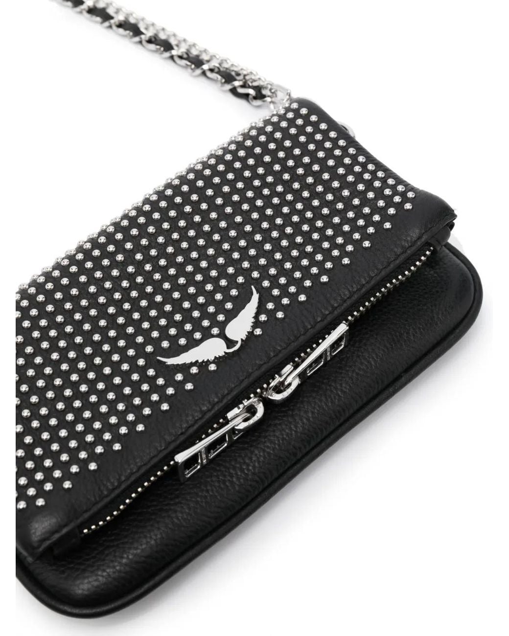 Zadig & Voltaire White Nano Rock Studded Crossbody Bag