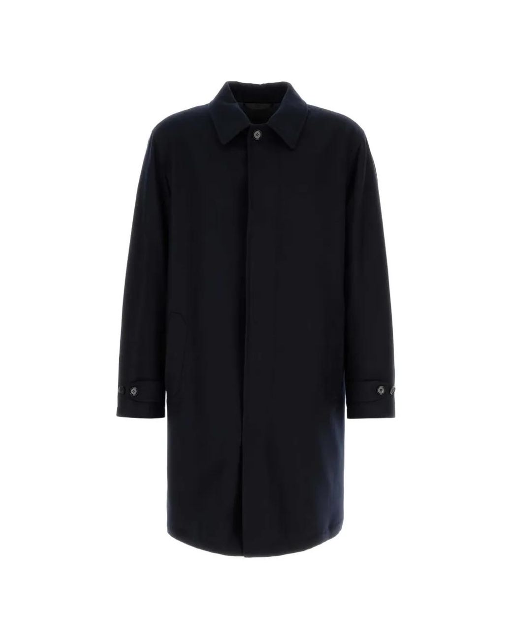Brioni Blue Single-Breasted Coat for men