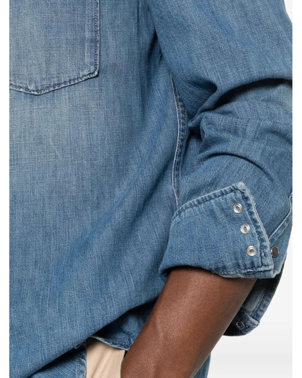 Dondup Blue Chemise À Poche Poitrine for men