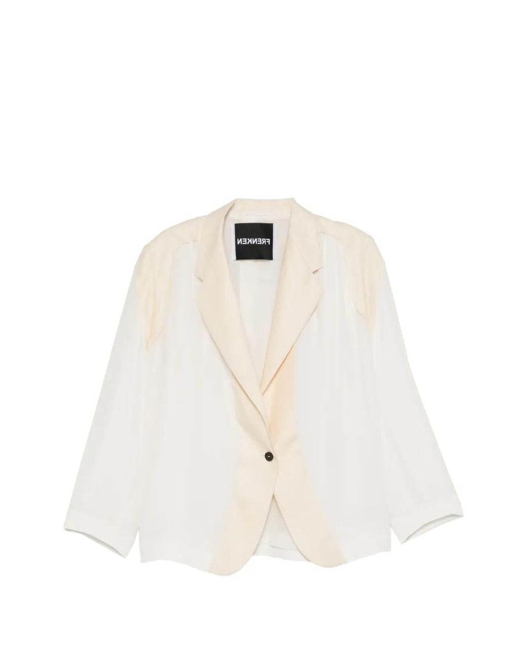 frenken White Notched-Lapel Blazer