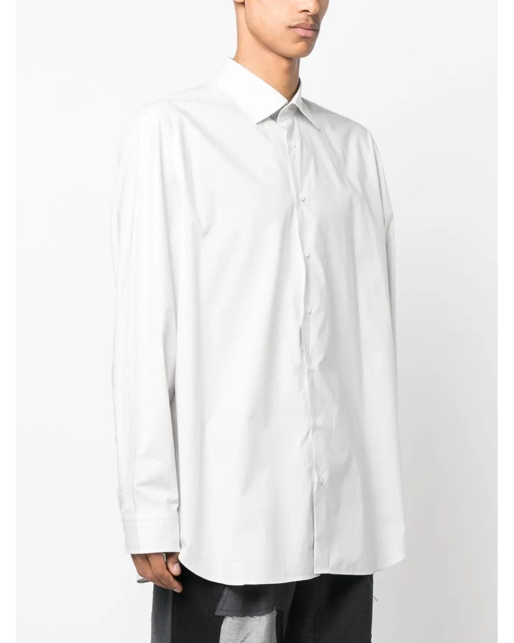 Raf Simons White Slogan-Print Button-Up Shirt for men