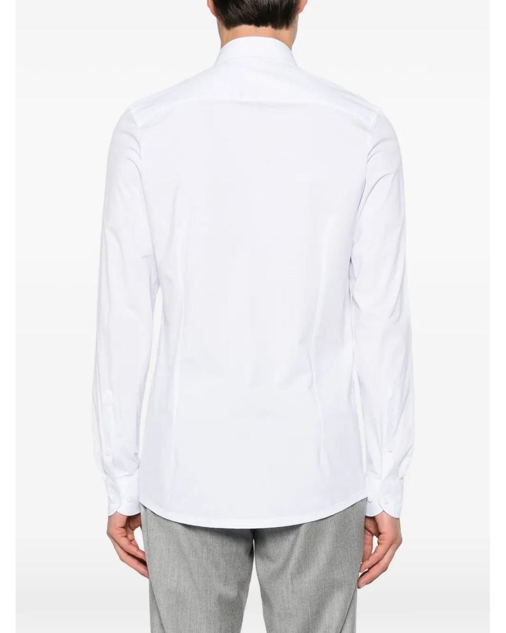 Olymp White Spread-Collar Long-Sleeve Shirt for men