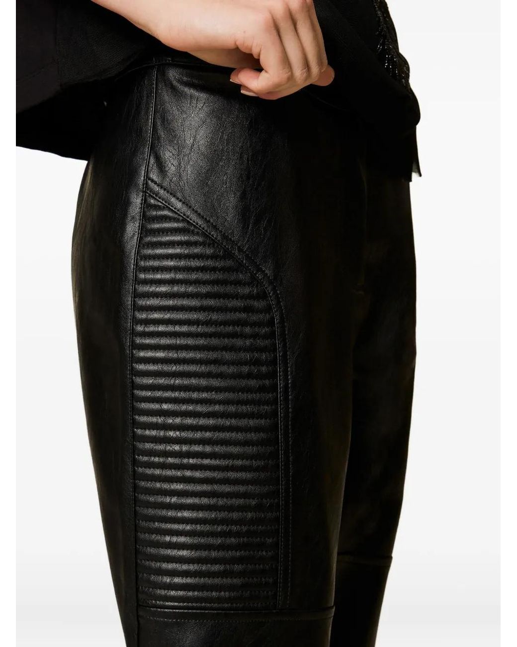 Twinset Gray Padded Stitching Trousers