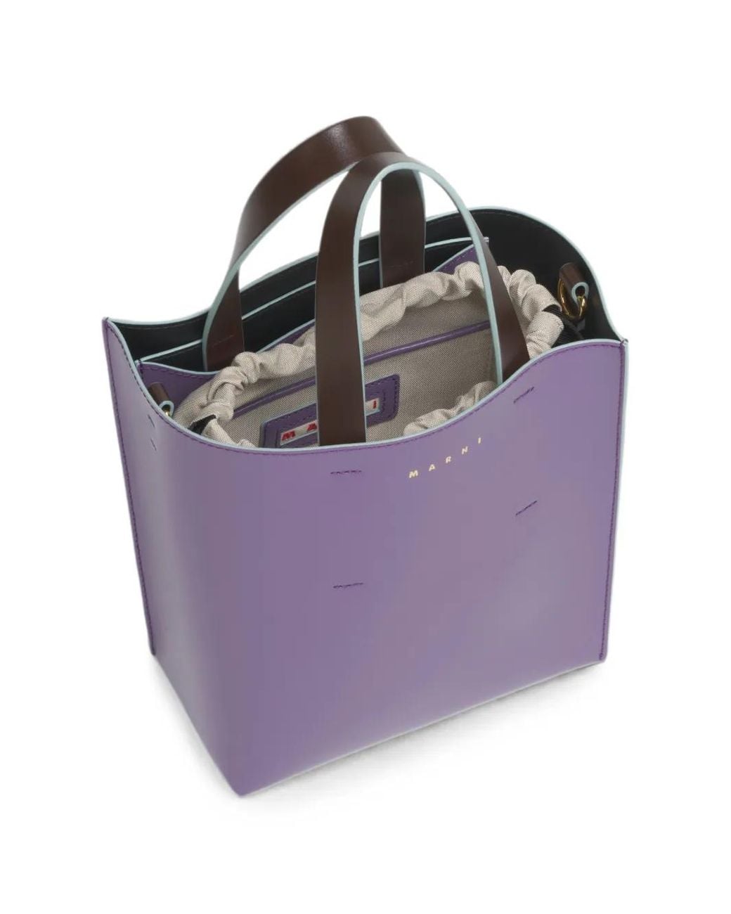 Marni Purple Dark Leather Museo Mini Bag