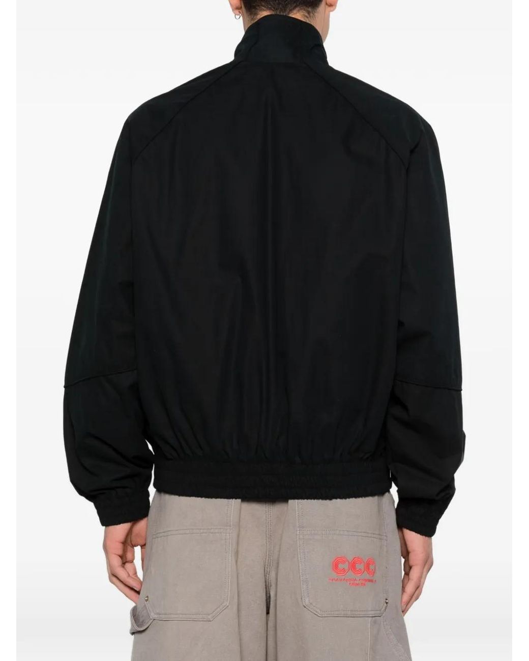 Willy Chavarria Black Zip-Up Track Jacket for men