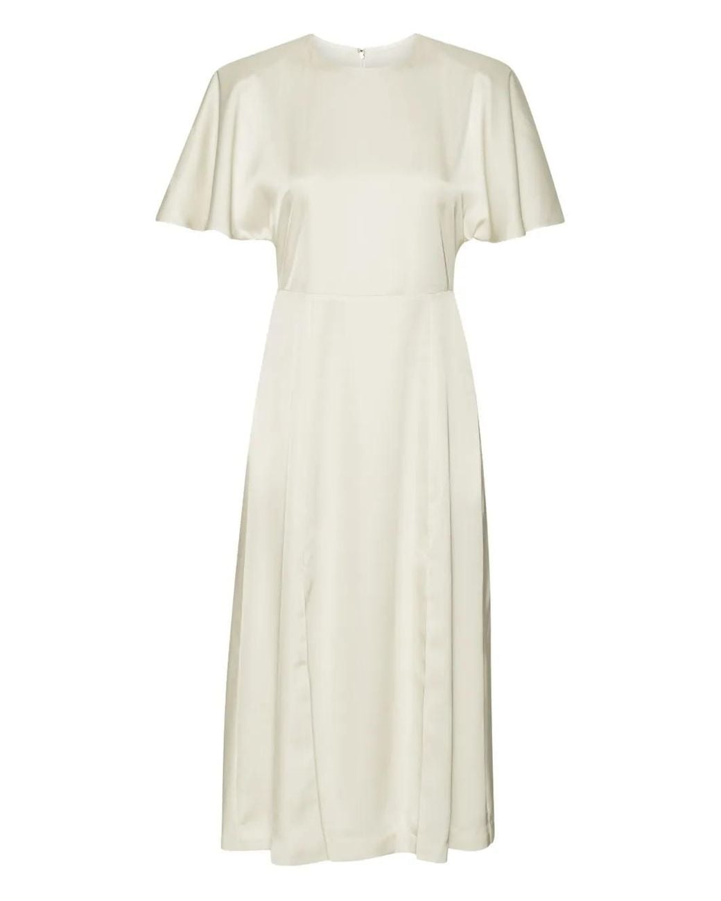 ROTATE BIRGER CHRISTENSEN White Satin Slit Midi Dress