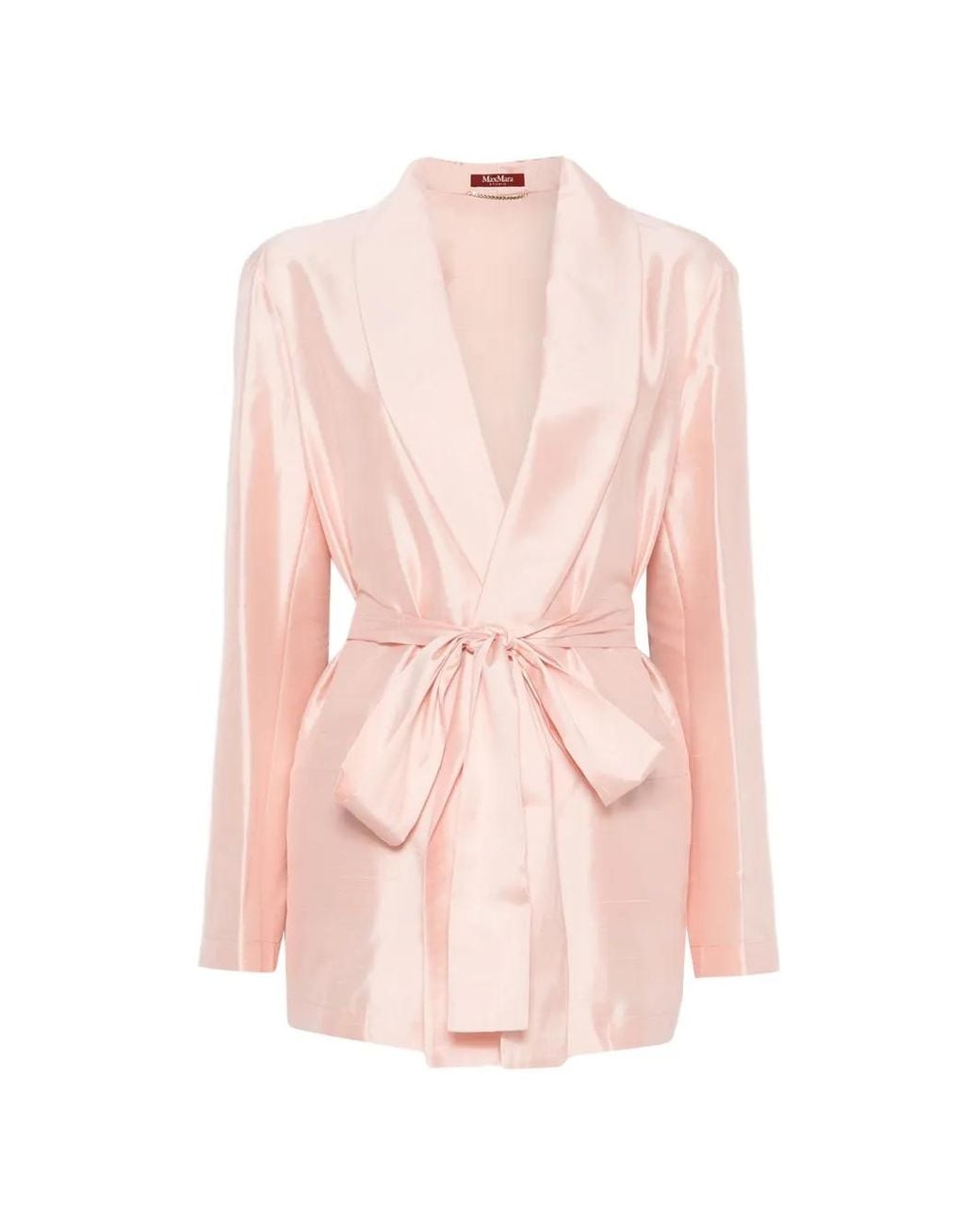 Max Mara Pink Belted Shawl-Lapel Evening Suit