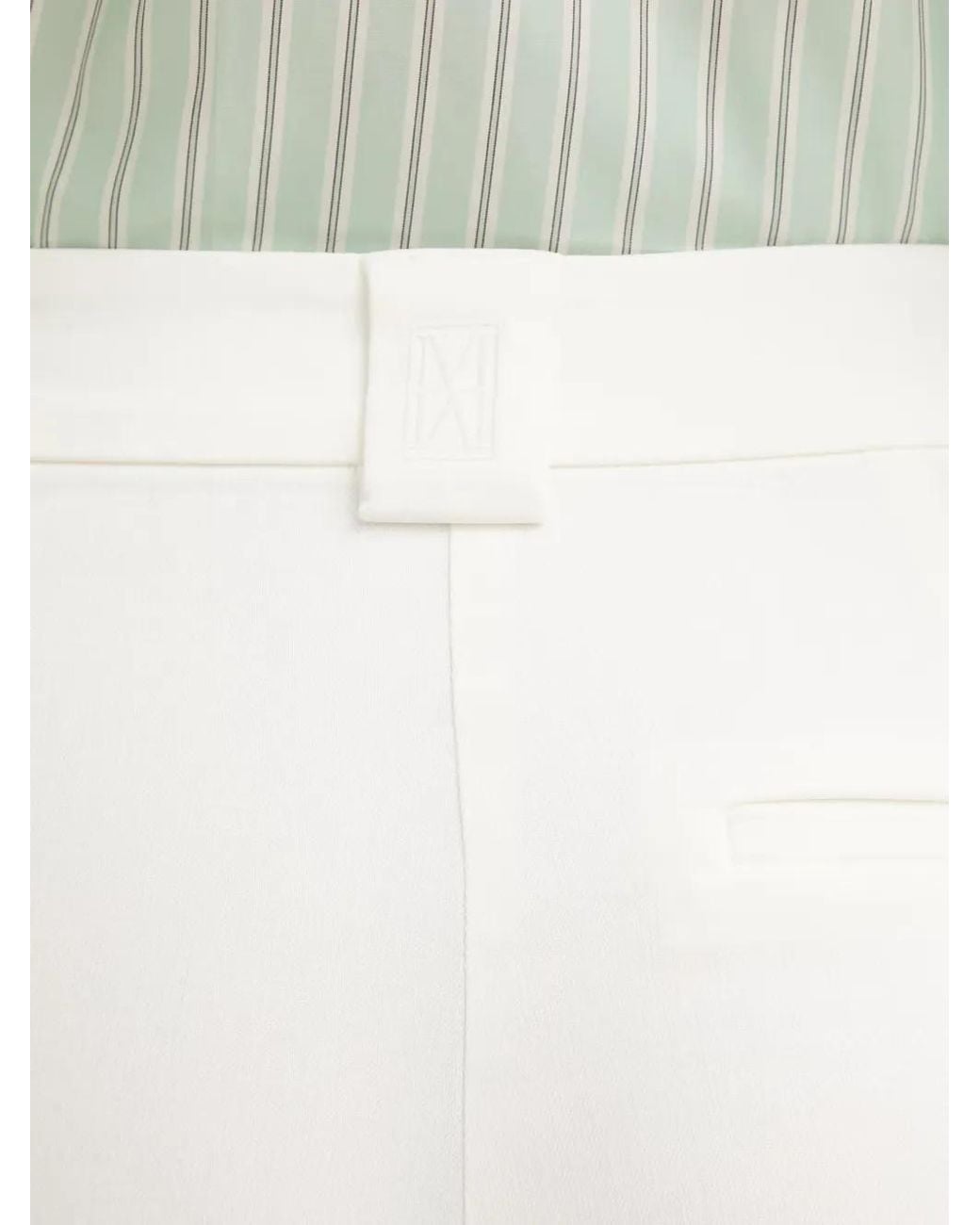 Marc O' Polo White Pressed-Crease Flared Trousers