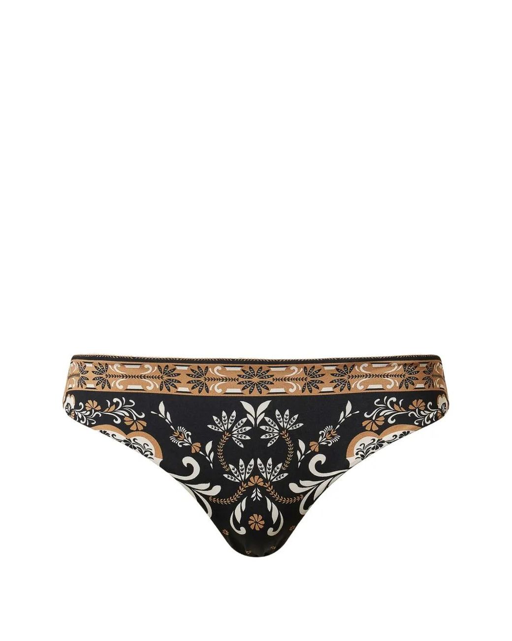 Twinset Black Brazilian Bikini Bottoms With Foulard Print