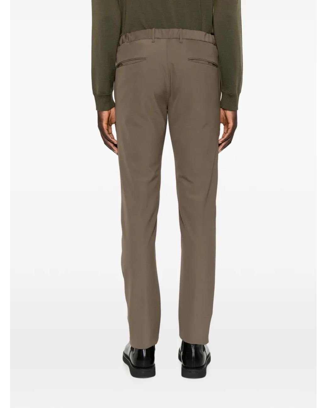 Incotex Gray Belt-Loop Zip-Fastening Trousers for men