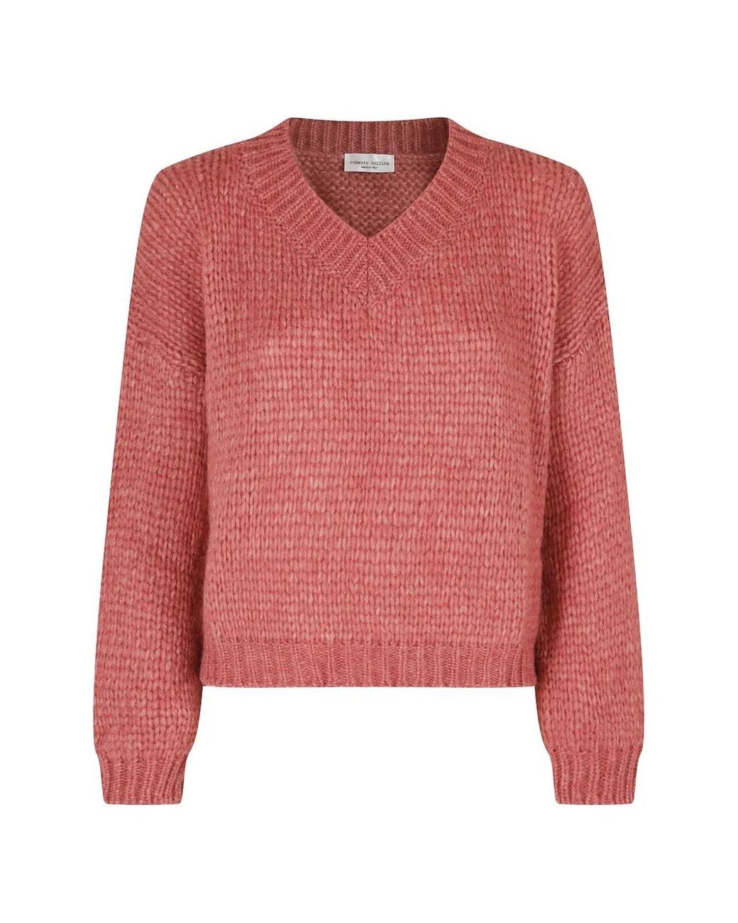 Roberto Collina Red Chunky-Knit V-Neck Jumper