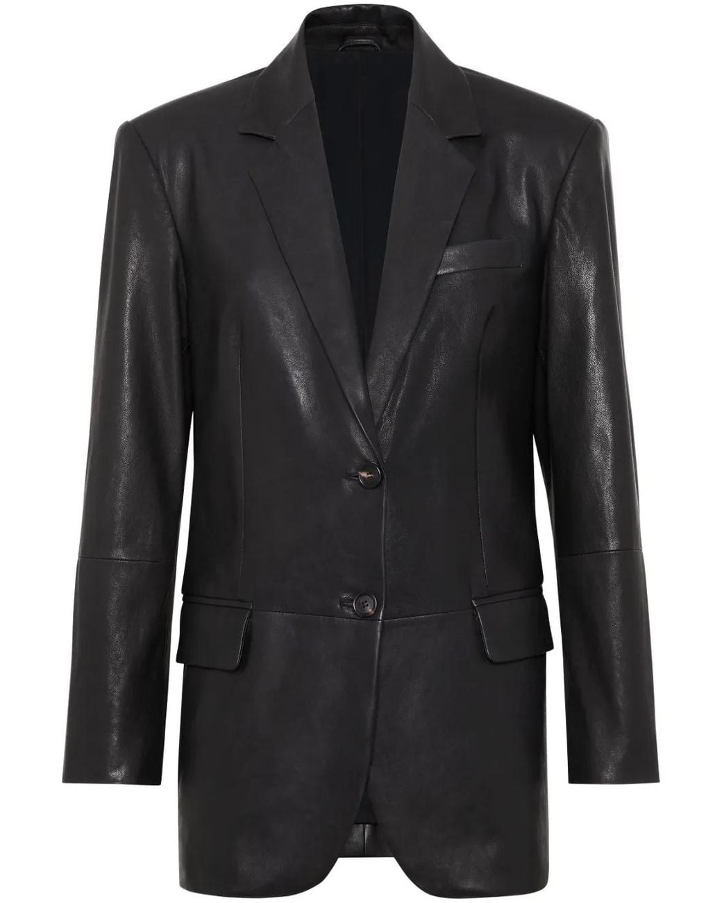 Brunello Cucinelli Black Leather Jacket
