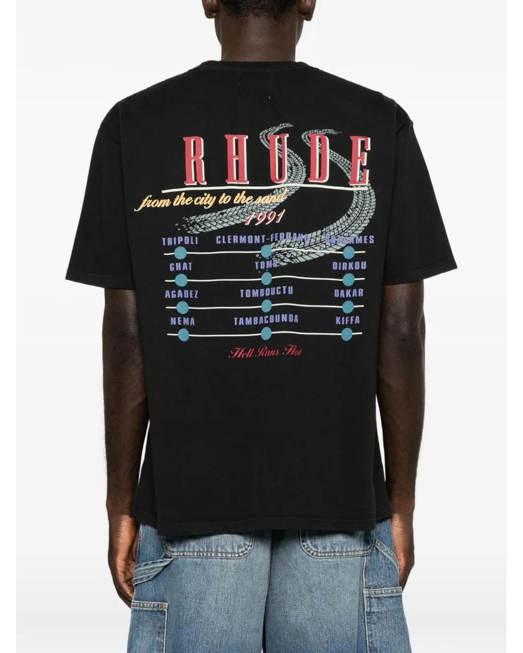 Rhude Black Desert-Decides Graphic Tee for men