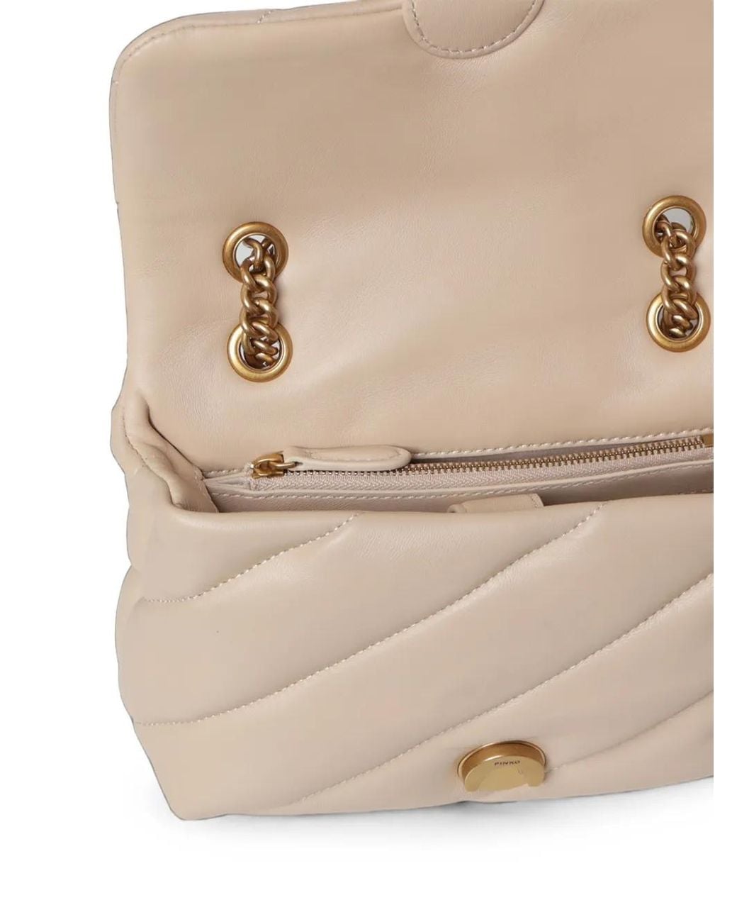 Pinko Natural Mini Love Bag Quilted Crossbody Bag