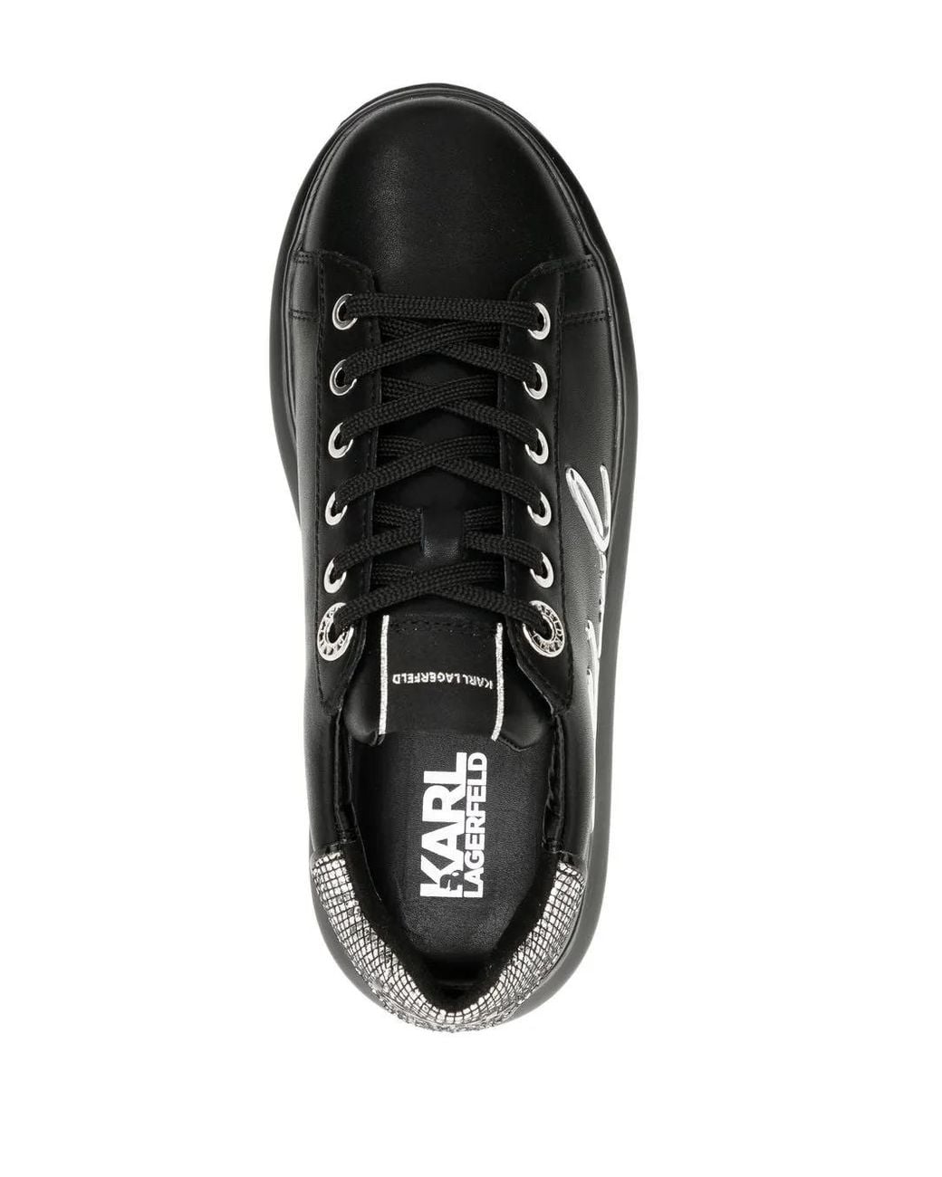 Karl Lagerfeld Black Logo-Lettering Sneakers
