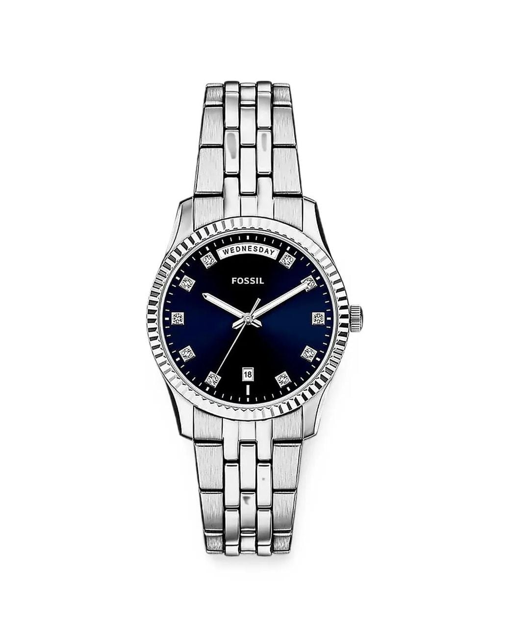 Fossil Blue Scarlette Fluted-Bezel 34Mm Watch