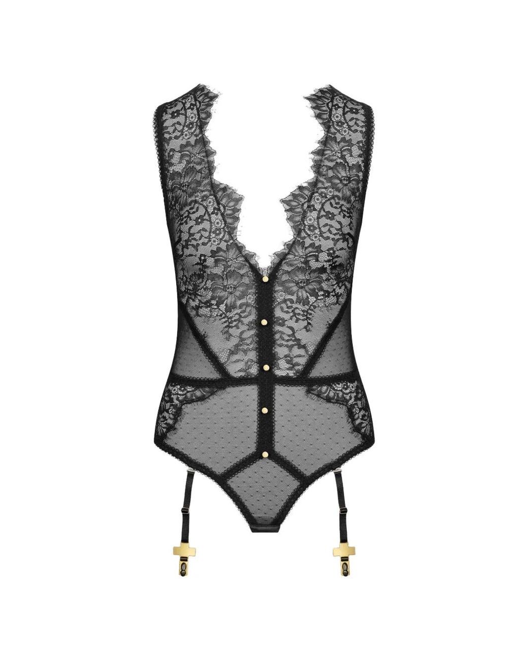 Scandale Gray Lace-Panelled Body