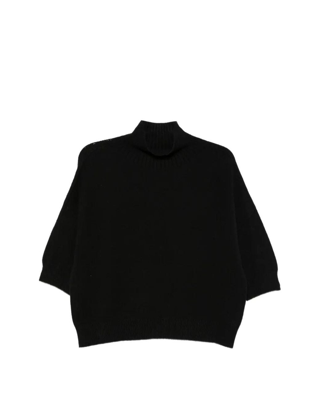 Imperial Black High-Neck Short-Sleeve Sweater