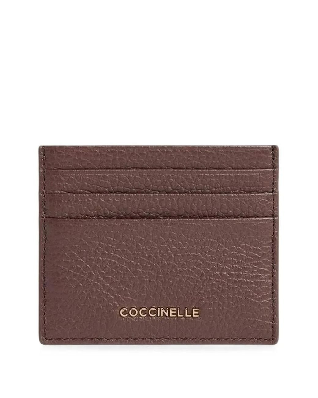 Coccinelle Brown Metallic Small Leather Card Holder