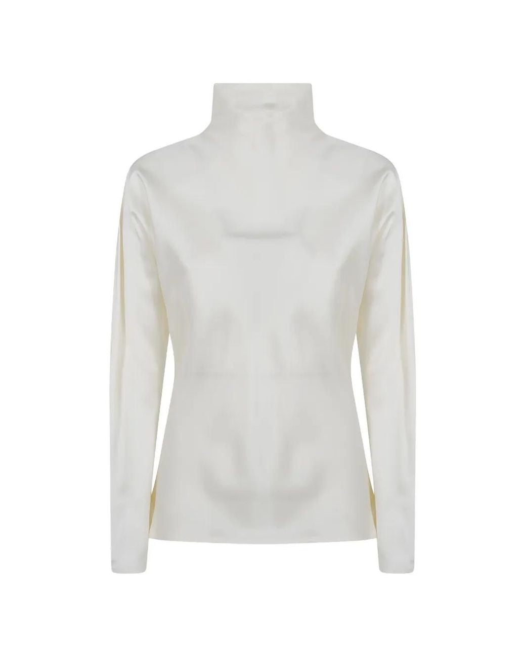Rohe White High-Neck Button-Back Top
