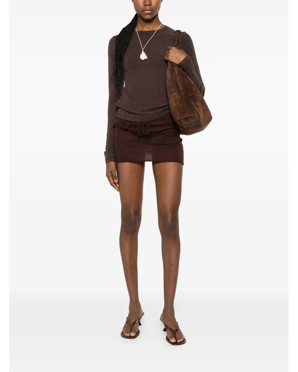 AYA MUSE Brown Crew-Neck Sweater