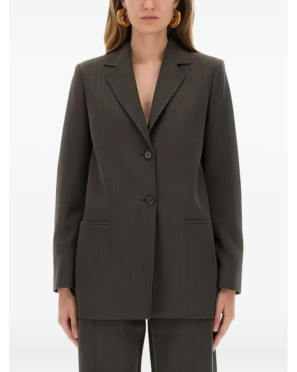 Moschino Gray Single-Breasted Blazer