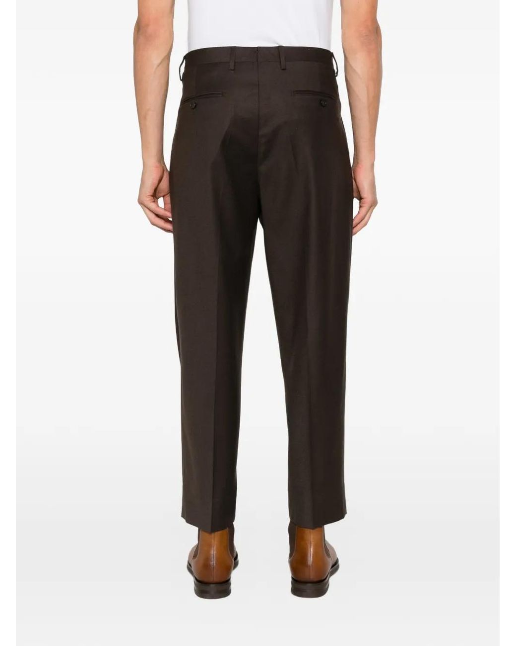 Briglia 1949 Gray Pleated Tapered Trousers for men
