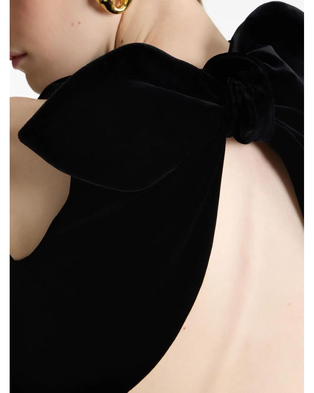 Patou Black Bow-Detail Sleeveless Top