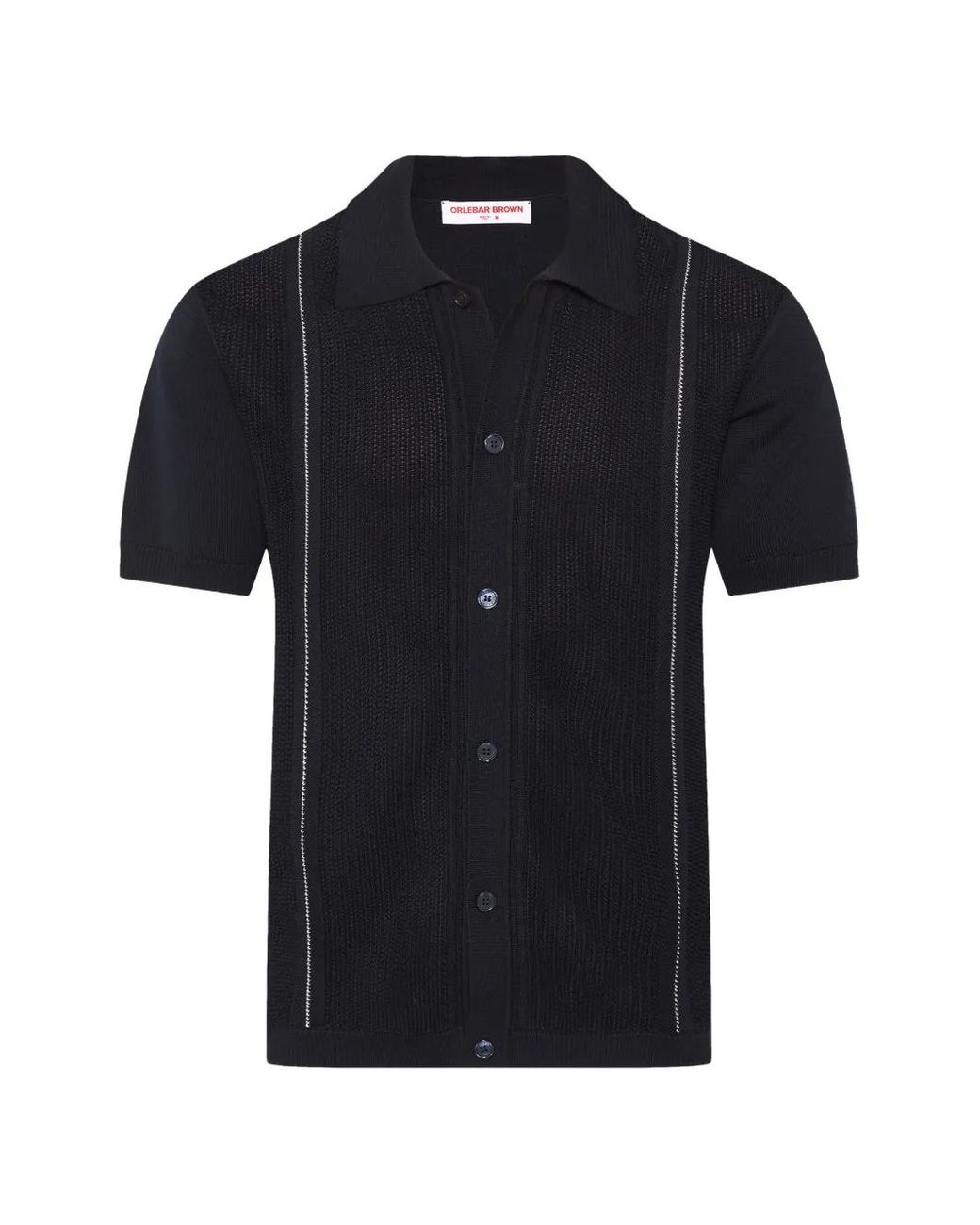 Orlebar Brown Black Roddy Chevron Shirt for men