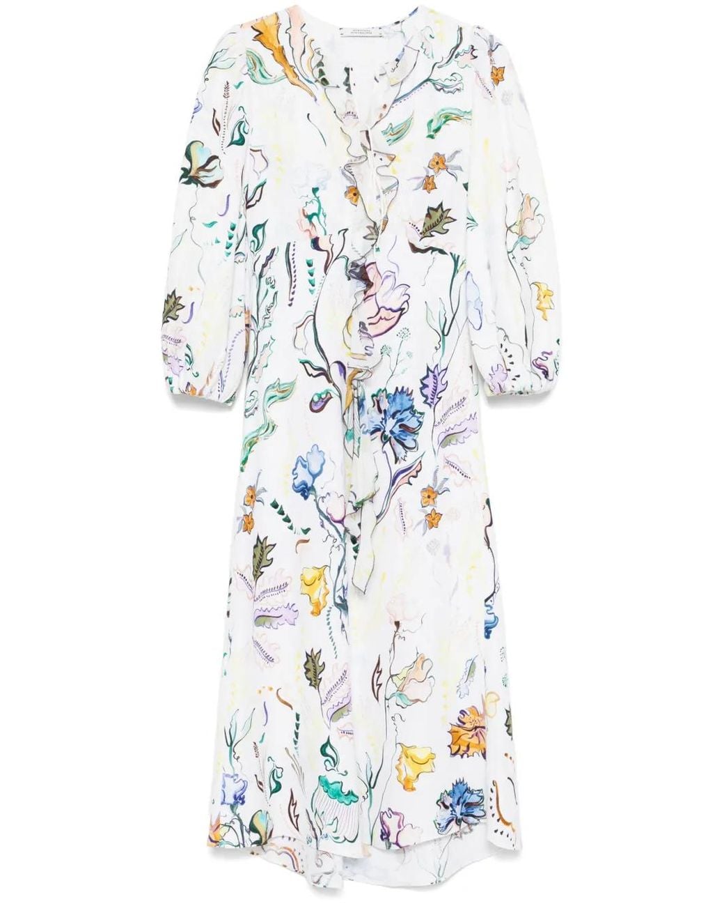 Dorothee Schumacher White Floral Power Midi Dress