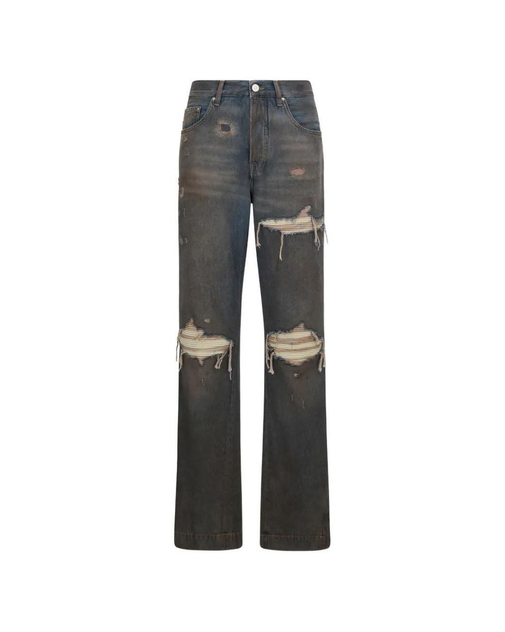 Amiri Gray Straight Flare Mx1 Jeans for men