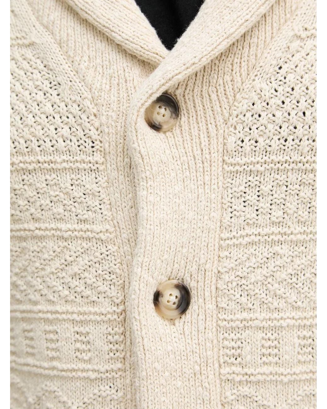 Gant Natural Cable-Knit Shawl-Collar Cardigan for men