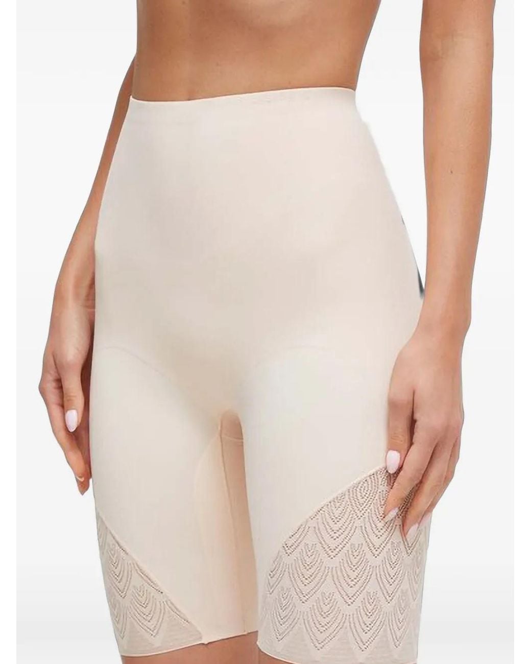 Chantelle Natural Lace-Panelled High-Waisted Shapewear