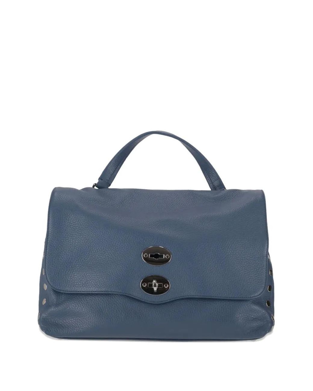 Zanellato Blue Medium Postina Studded Tote Bag