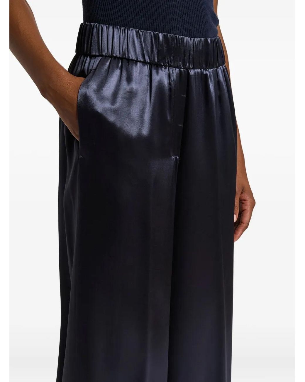 Peserico Black Palazzohose mit elastischem Bund