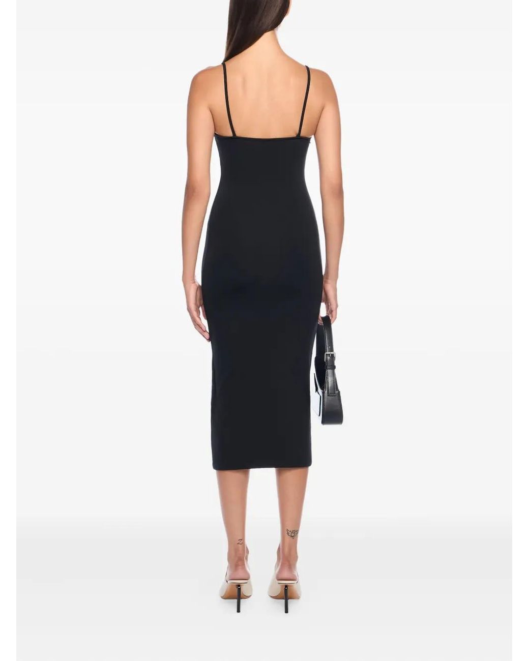 Off-White c/o Virgil Abloh Black Strappy Sleek Midi Dress