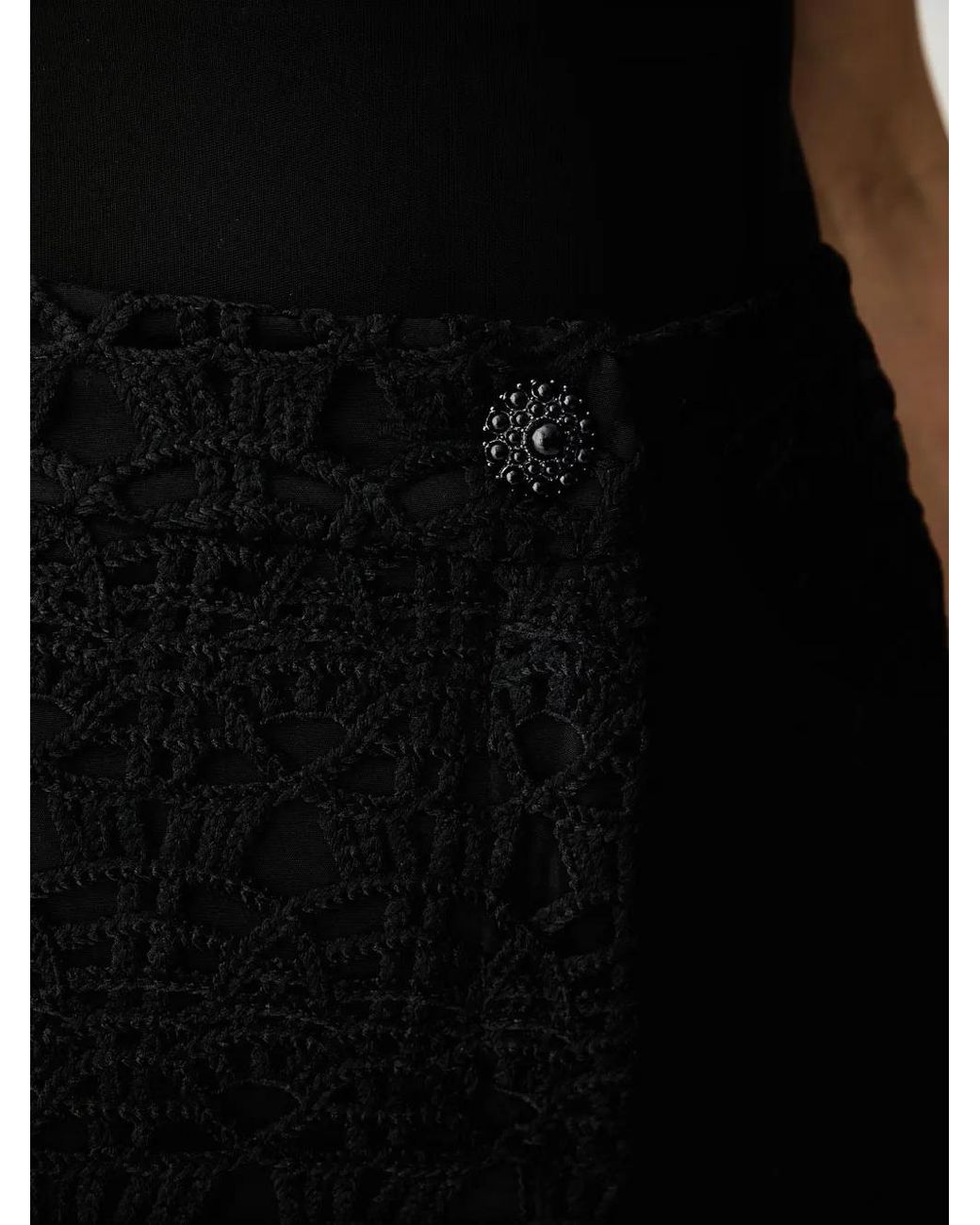 Morgan Black Short À Bords Festonnés