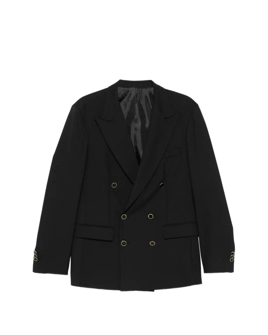 MARSĒM Black Double-Breasted Palazzo Suit for men