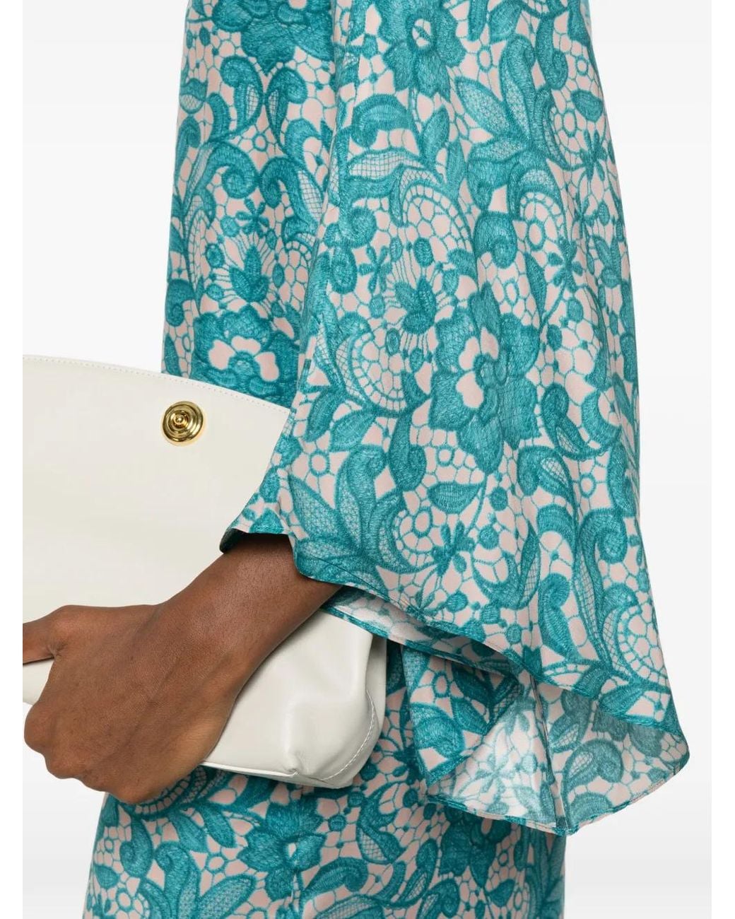 Gianluca Capannolo Blue Robbie Silk Midi Dress