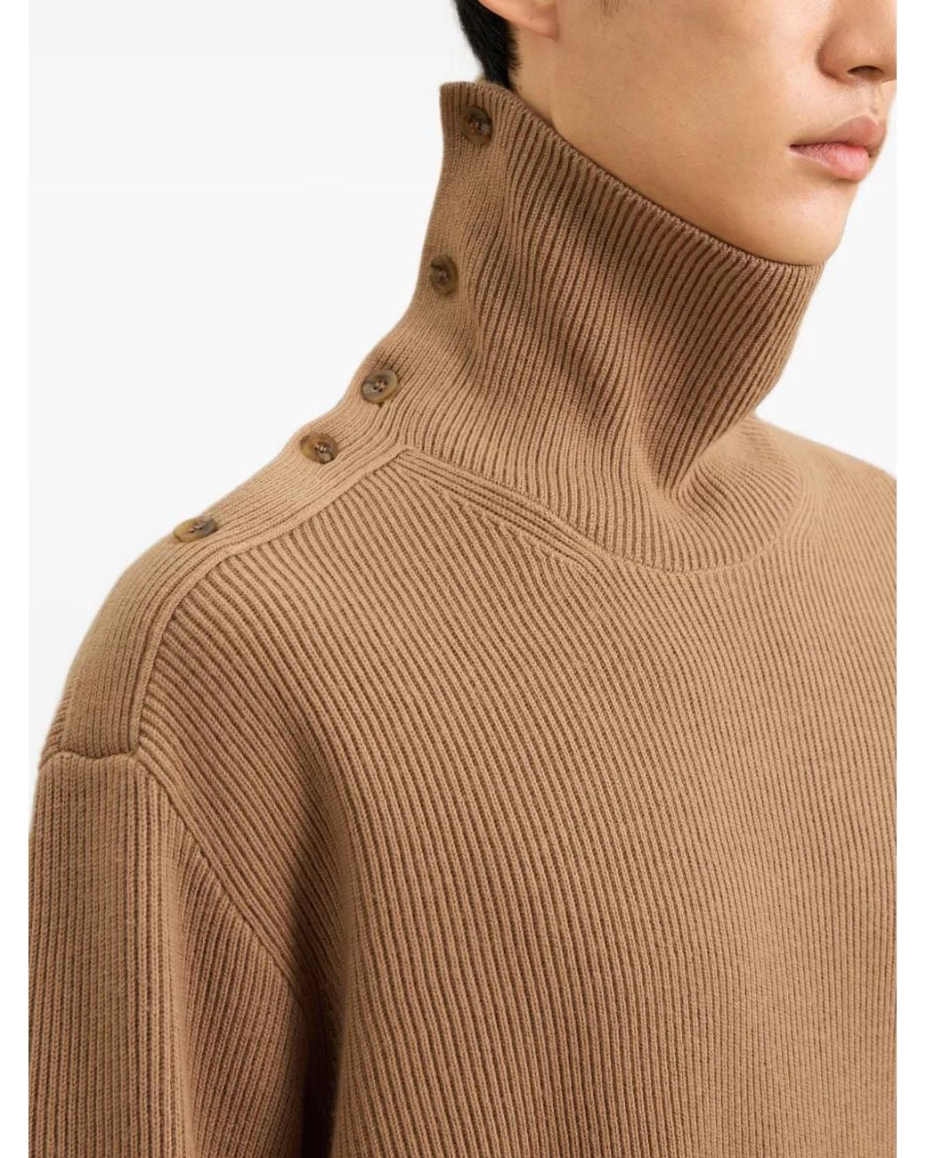 CROQUIS Natural Button-Shoulder Sweater for men